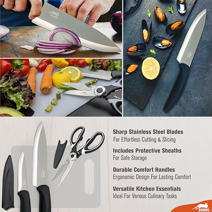 BOMKI Grilling and Camping Cooking Utensils Set for The Outdoors BBQ - Camping Utensil Set Kitchen Set Cookware Accessories Glamping Essentials Camp Stuff Camp Cooking Set (Black Pro)