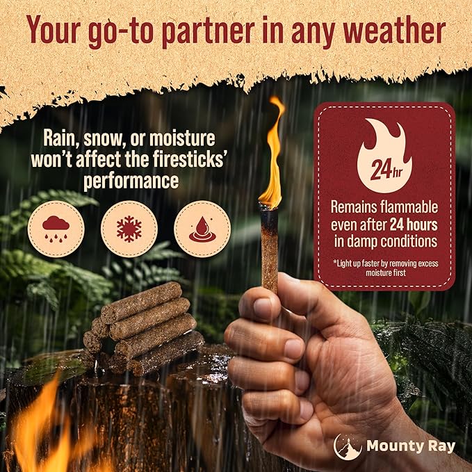 100 pcs Fire Starters for Campfires – Waterproof– All-Weather Fire Starters – for Indoor & Outdoor Use