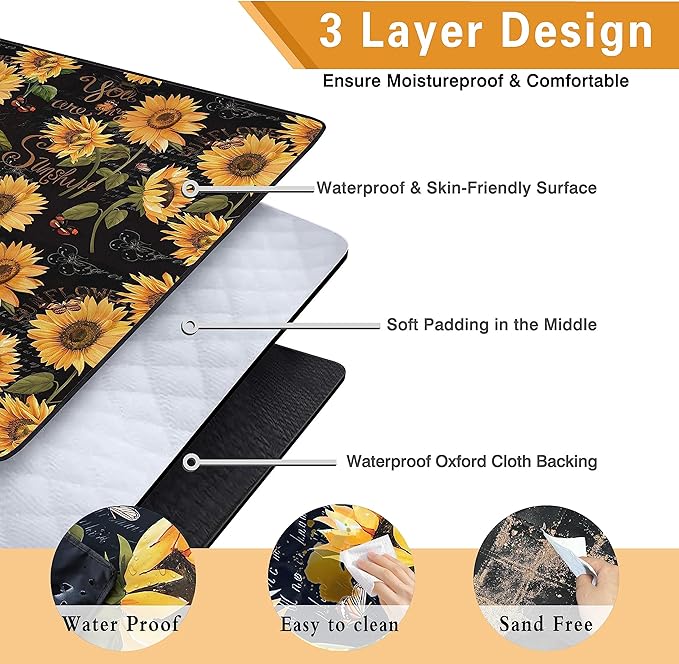 Supfitness Extra Large Picnic Blankets Waterproof Foldable (80 "x 80") Beach Blanket Waterproof Sandproof,3-Layer Thicking Mat Outdoor Packable Camping Blanket