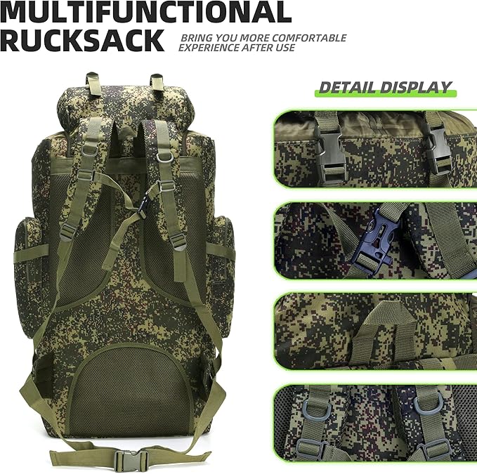 100L Camping Hiking Backpack,Molle military Tactical rucksack backpack,Waterproof Lightweight Hiking Backpack