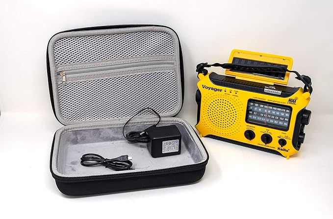 Kaito RC500 EVA Hard Shell Storage Case with Double-Zipper and Carrying Handle for The Voyager KA500 Radio