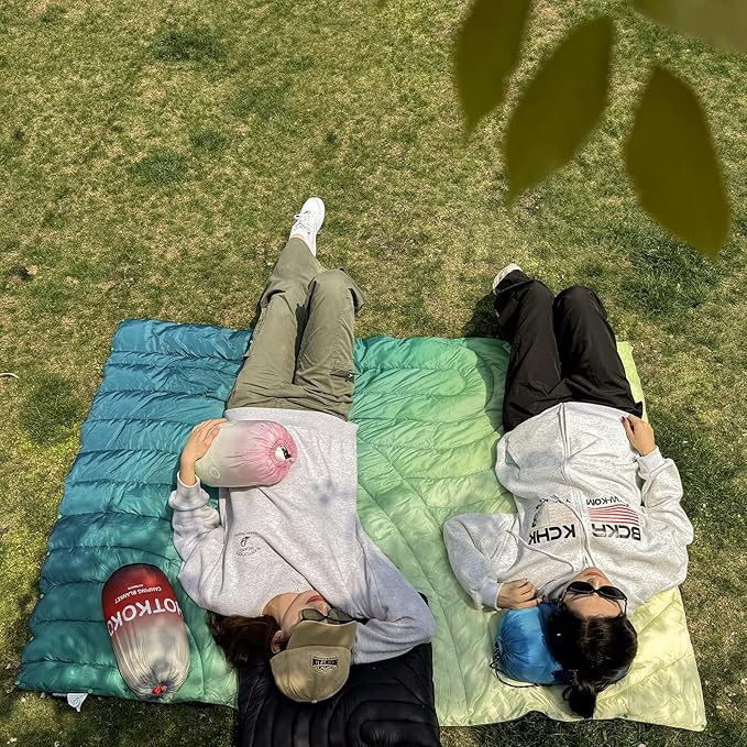 Camping Blanket,Lightweight Puffy Printed Camping Blanket Packable Outdoor Blanket for Camping,Traveling, Stadium, Hiking, Picnics