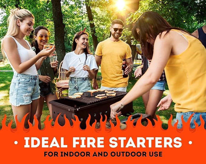Zorestar Fire Starters XXL 120 pcs - Firelighters for Indoor and Outdoor Use, Compatible with Solo Stove, Green Egg and Other firepits and BBQs - Box of 100% Waterproof Firestarters (Pack of 2)