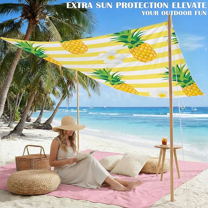 Famstar Beach Blanket Oversized Extra Large78 X 81",Waterproof Sandproof Beach Blanket 1-7 Adults Lightweight Durable for Travel Camping Hiking Picnic