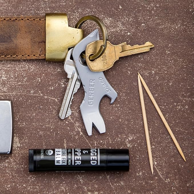 Gerber Gear Shard 7-in-1 Keychain Bottle Opener Multitool with Screwdriver, Fathers and Men from Daughter, Wife or Son - Silver