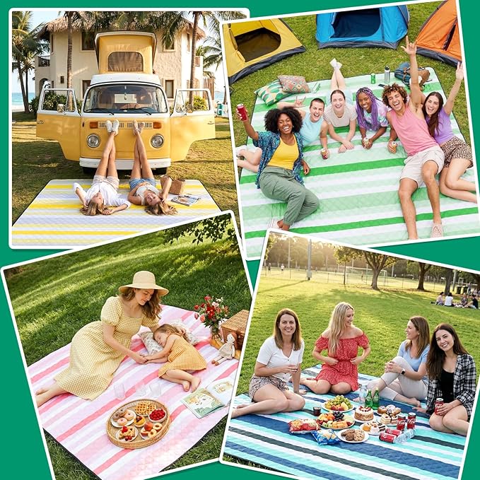 Waterproof Picnic Blanket Outdoor Girlfriend Gf Gifts for Women Sweetest Day Boyfriend 1 One Year Anniversary Meaningful Cute Romantic Xmas First Valentines Men Him Bf