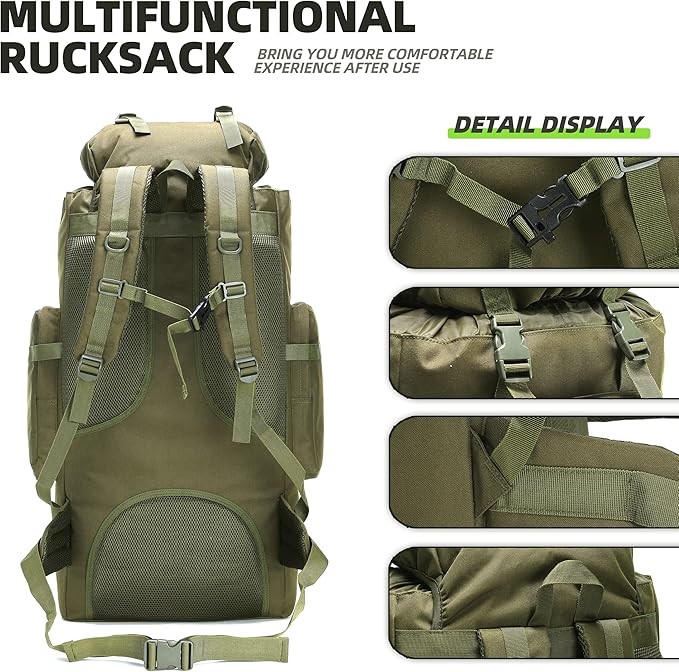 100L Camping Hiking Backpack,Molle military Tactical rucksack backpack,Waterproof Lightweight Hiking Backpack