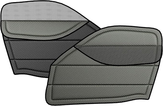 Extra-Thick Front Door Window Covers(Pair) for Ram Promaster, 2014-current, Magnetic Insulated Blackout Window Sunshade, Foldable Design, with Bug Screen, AllSeasonGuard Pro