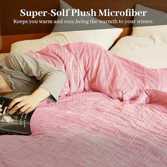 Electric Blanket Full Size 72''X84'' - Heated Blanket with Single Control Fast Heating 9 Heating Levels & 10 Hours Auto Off,ETL Certified Machine Washable (Light Pink)