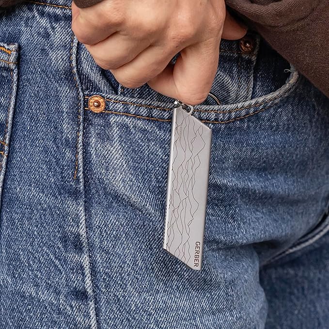Gerber Gear EAB Utility Knife, Clips to Pocket or Keychain with Replaceable Razor Blade for Everyday Carry, EDC Gear with Box Cutter Retractable, Mini Silver
