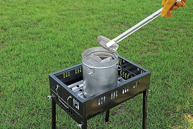 【Amazon.co.jp 限定】 キャプテンスタッグ(Captain STAG) 火起こし 火消し 大型 火消し壺 火起こし器 セット UY-7023 シルバー 外径190×高さ240mm