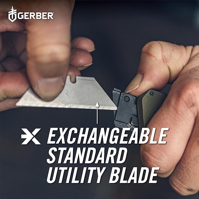 Gerber Gear Prybrid Multi Tool Utility Pocket Knife, Utility EDC Razor Knife with Retractable Blade and Pry Bar, Grey G10 no Clip