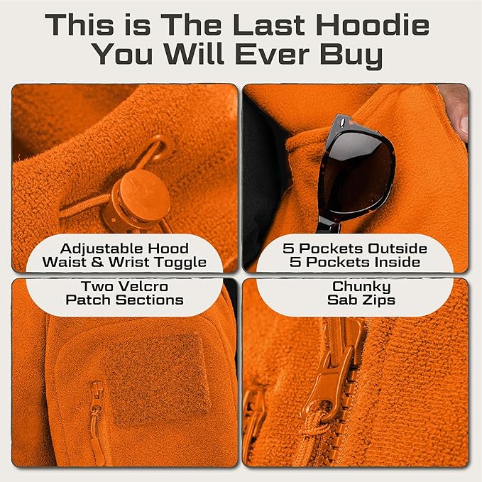 Baerskin Tactical Hoodie Jacket for Men 4.0 - Military Style Fleece Sweater for Cold, Rain, Wind or Snow