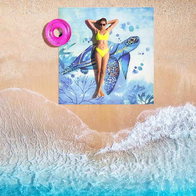 HIHOHO Beach Blanket Waterproof Sandproof Extra Large Beach Mat 79" X 83"/120"x108"for 1-8 Adults Quick Drying Durable Outdoor Picnic Mat for Beach Travel Camping Hiking