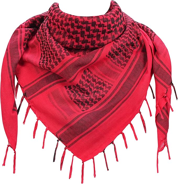 Explore Land Cotton Shemagh Keffiyeh Tactical Desert Scarf Neck Head Wrap with Tassel for Men Women
