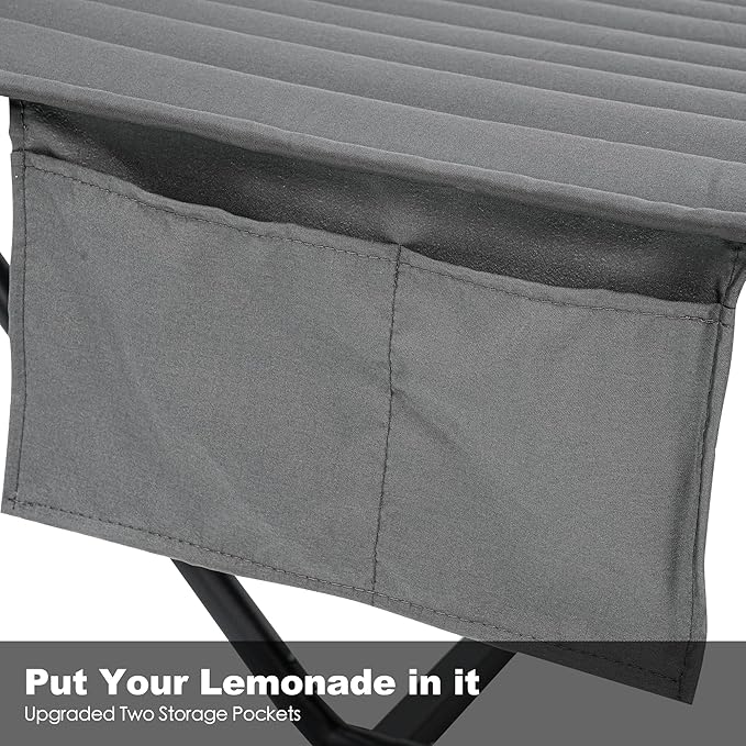 GAFETE 2 Person Hammock with Stand for Outside, Heavy Duty Steel Stand, 55inch Double Hammocks, Large Removable Pillow, Storage Bags, Max 475 lbs Capacity (Haze Gray)