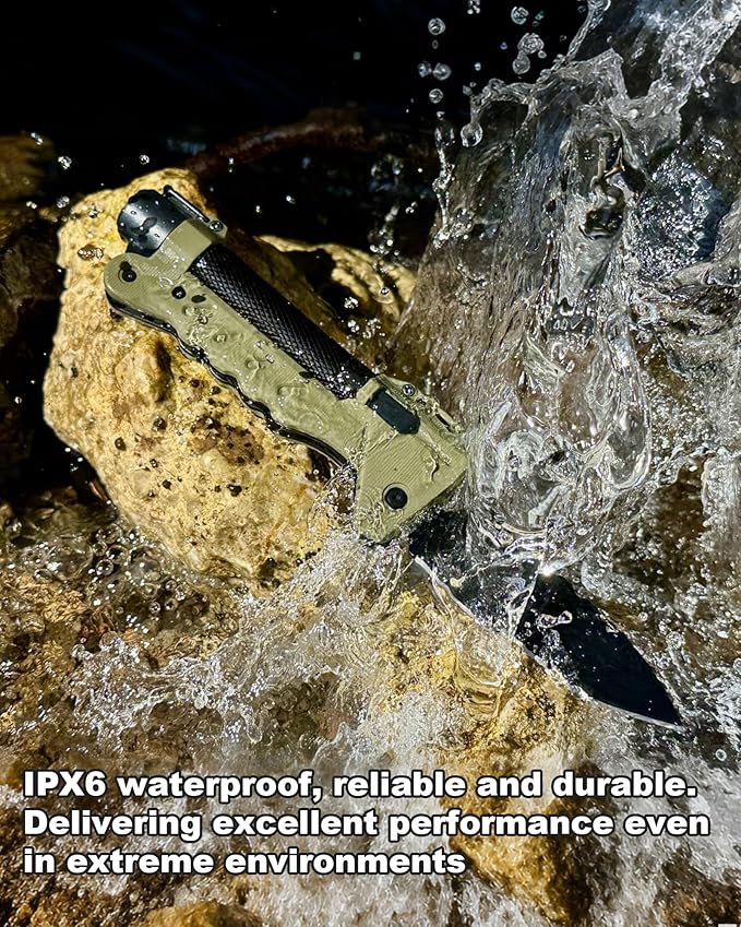 VIPERADE VAK6 Survival Multitool with Folding Knife, LED Flashlight, Pulse Ignition and Hand Crank Generator, Camping Multitool Knife Rechargeable Flashlight with Belt Sheath