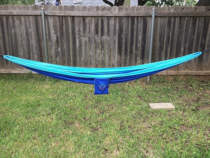 Nebula Voyager - Hammock Camping - Portable Hammock with 2 Hanging Straps for Backpacking - Outdoor and Indoor Durable Single Person Hammock - Beach, Travel, Hiking, Camping, Royal Blue and Sky Blue
