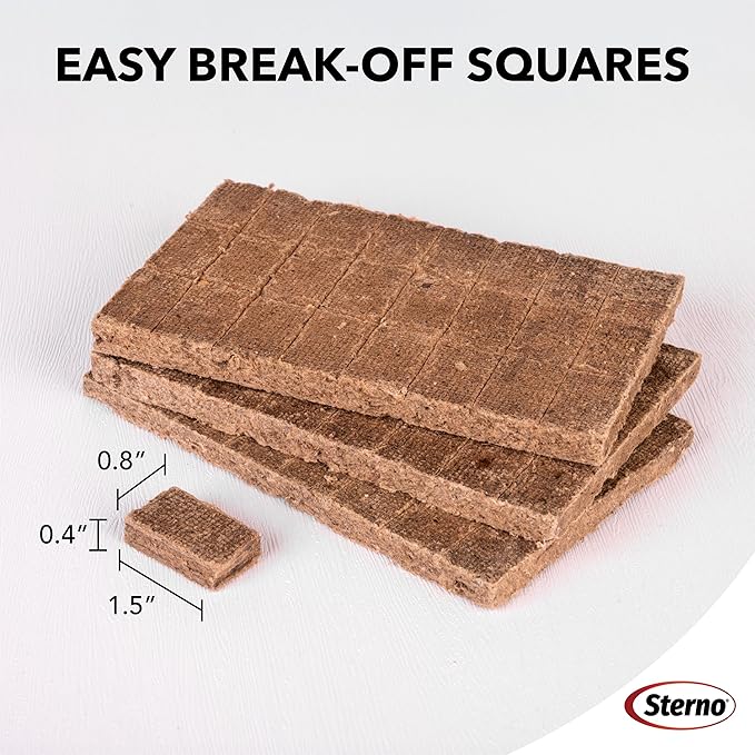 Sterno Instant Fire Starter Squares, 144 Count – Natural Wood Fire Starter Cubes for Fireplace, Campfires, Grills & Fire Pits, Odorless Charcoal Starters, Indoor Outdoor