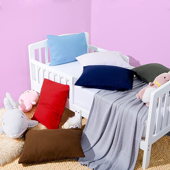 NTBAY Microfiber Toddler Pillowcases with Envelope Closure, 2 Pack 100% Brushed Microfiber Super Soft Travel Kids Nursery Pillow Cases, 14"x20" Fits Pillows Sized 12"x16" 13"x18" 14"x19", Brown
