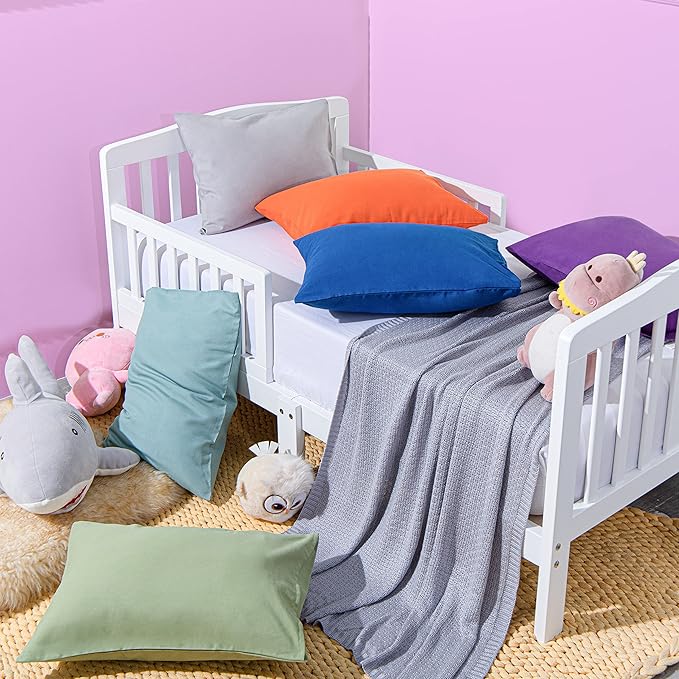 NTBAY Microfiber Toddler Pillowcases with Envelope Closure, 2 Pack 100% Brushed Microfiber Super Soft Travel Kids Nursery Pillow Cases, 14"x20" Fits Pillows Sized 12"x16" 13"x18" 14"x19", Mint