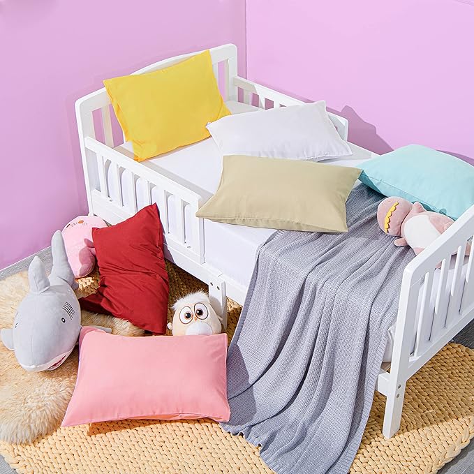 NTBAY Microfiber Toddler Pillowcases with Envelope Closure, 2 Pack 100% Brushed Microfiber Super Soft Travel Kids Nursery Pillow Cases, 14"x20" Fits Pillows Sized 12"x16" 13"x18" 14"x19", Pink