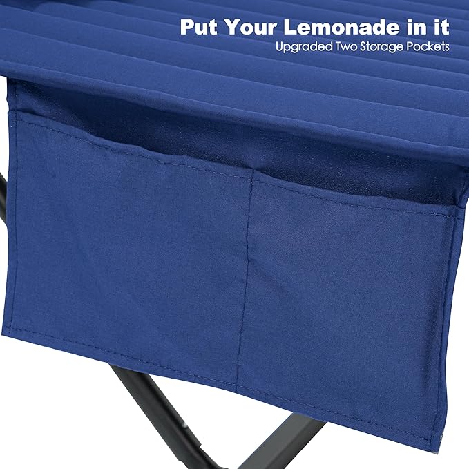 GAFETE 2 Person Hammock with Stand for Outside, Heavy Duty Steel Stand, Double 55inch Hammocks, Large Removable Pillow, Storage Bags, Max 475 lbs Capacity (Blue)