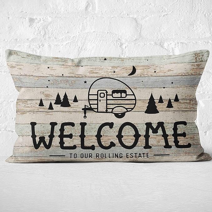 Camper Decor Pillow Covers - Two-Sided Printing 20 x 12 RV & Camper Decor, Gifts for RV Owners