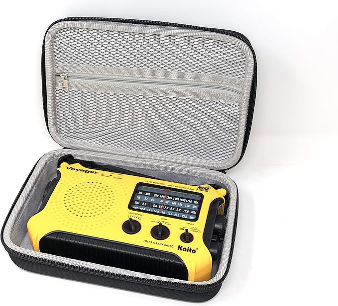 Kaito RC500 EVA Hard Shell Storage Case with Double-Zipper and Carrying Handle for The Voyager KA500 Radio