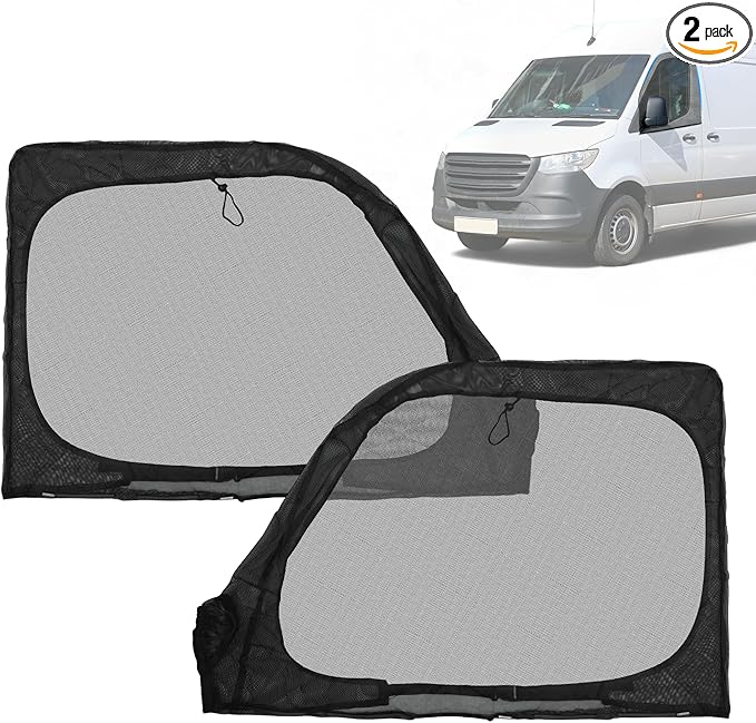 Magnetic Mosquito Screen for Front Door for Mercedes Benz Sprinter 2007-2025 47x31in Van Front Side Window Anti Mosquito Net Fine Nylon Mesh for Camping Fishing Field 1 Pair
