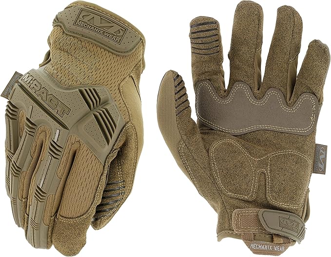 Mechanix Wear: M-Pact Tactical Gloves with Secure Fit, Touchscreen Capable Safety Gloves for Men, Work Gloves with Impact Protection and Vibration Absorption (Brown, Large)