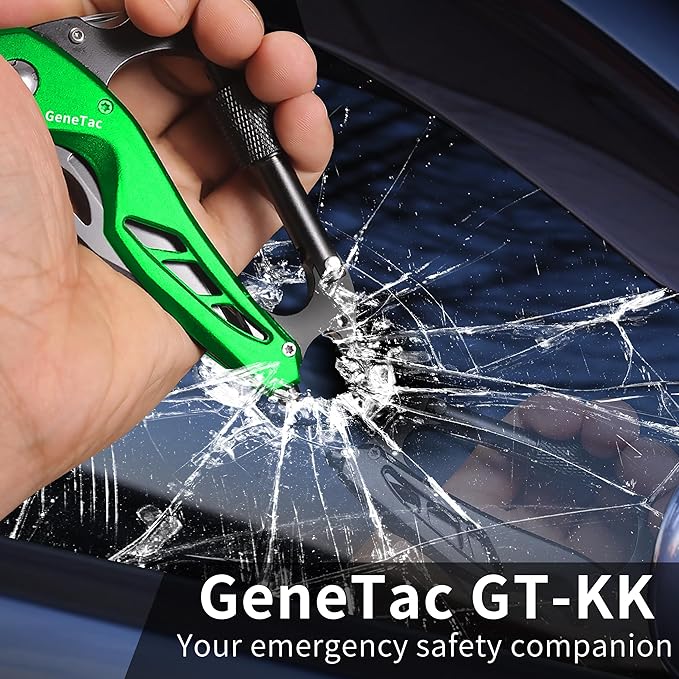 Multi-tool Carabiner with Pocket Knife, Bottle Opener, Window Breaker, Screwdrivers, EDC Tactical Survival Gear for Camping (Green)