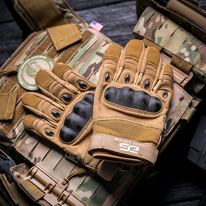Glove Station Tactical Gloves for Men – Touchscreen Utility Gear with Hard Knuckle Protection Used in Motorcycle, Airsoft, Combat, Police, Shooting & Outdoor Work Black - Hard Knuckle XX-Large