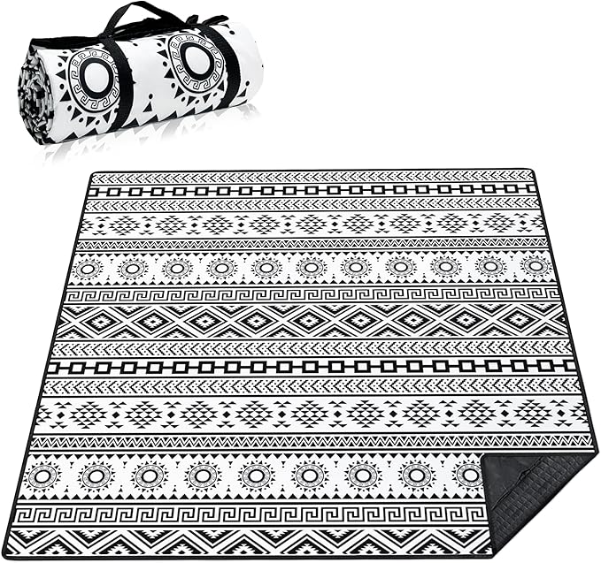 Supfitness Extra Large Picnic Blankets Waterproof Foldable (80 "x 80") Beach Blanket Waterproof Sandproof,3-Layer Thicking Mat Outdoor Packable Camping Blanket(Bohemian)