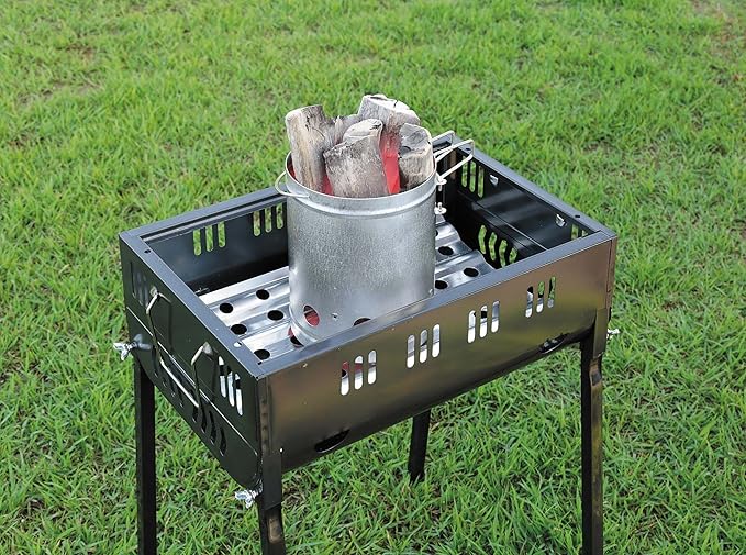 【Amazon.co.jp 限定】 キャプテンスタッグ(Captain STAG) 火起こし 火消し 大型 火消し壺 火起こし器 セット UY-7023 シルバー 外径190×高さ240mm