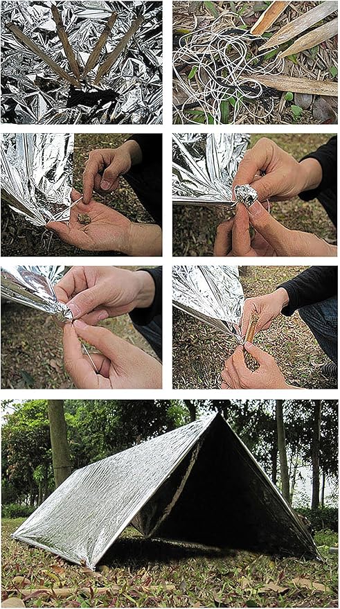 Emergency Foil Thermal Blanket (Pack of 25), 210 x 160 cm (82" x 63") Emergency shelter Survival Reflective Blankets Perfect for Outdoors, Hiking, Survival, Marathons or First Aid
