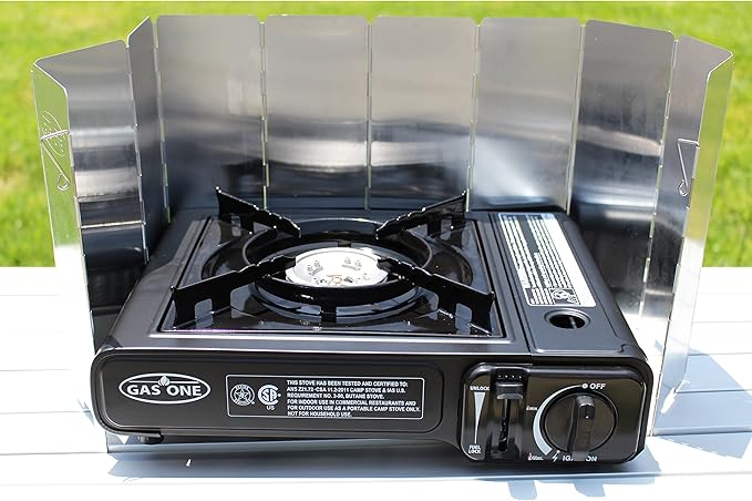 Gas One Aluminum 10 Plates Windscreen: For Use with Gas One Stove and Other Backpacking Stoves, Camping Stoves, Butane Stoves, Alcohol Stoves with Carrying Case