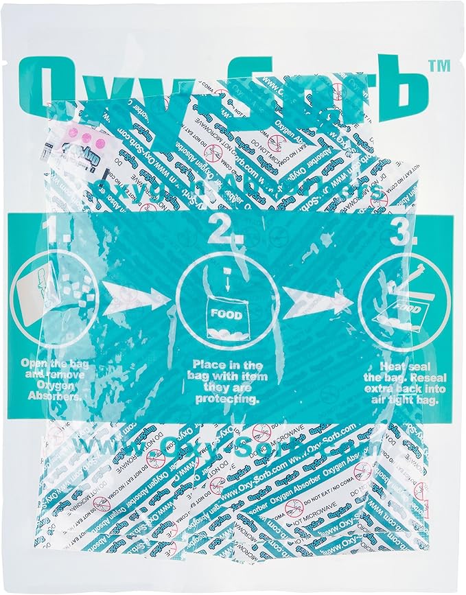 OxySorb 300cc Oxygen Absorbers for Food Storage (100 Pack) – Food Grade, Long-Term Freshness Preservation, Ideal for Emergency & Survival Supplies