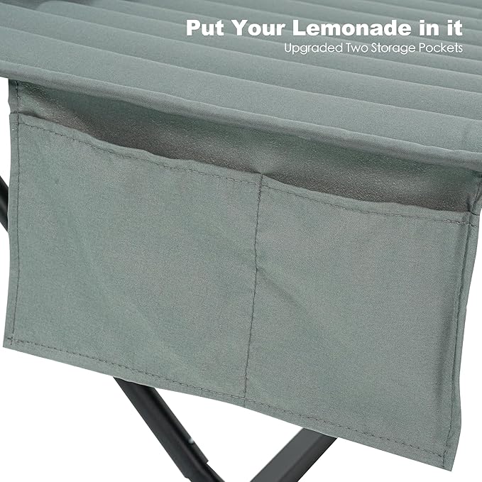 GAFETE 2 Person Hammock with Stand for Outside, Heavy Duty Steel Stand, Double 55inch Hammocks, Large Removable Pillow, Storage Bags, Max 475 lbs Capacity (Mist Green)