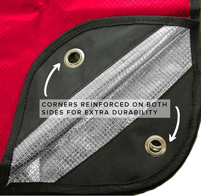 Arcturus All-Weather Outdoor Survival Blanket, Thermal Emergency Blanket, Reflective Heat Tarp with Grommets, Lightweight for Camping, Backpacking, Hiking & Emergency Car Kits, Red, 60x82in