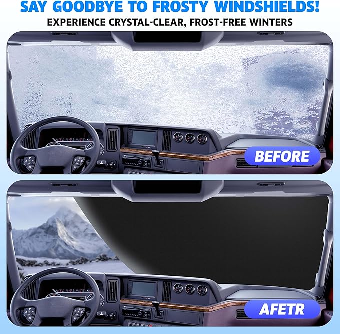 Autovir Windshield Cover for Ice and Snow | Oxford Fabric Windshield Cover for SUV, Sedan, Coupe & Hatchback | Protection from Snow, Ice & Frost | Winter Car Accessories