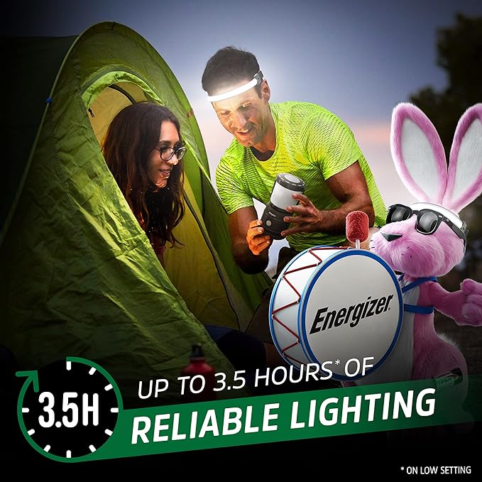 Energizer Headlamp Rechargeable S400, LED WideBeam Head Light, IPX4 Water Resistant Ultra Bright Headlamps for Camping, Outdoors, Emergency Power Outage (USB Cable Included)
