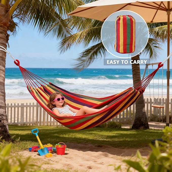 Outdoor Amacas Garden Camping Hammock,Hammock Portable with Carrying Bag for Patio Yard Garden Backyard Porch Travel ﻿