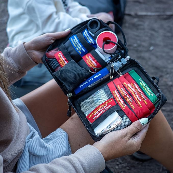 Uncharted Supply Co. First Aid Pro Kit for Emergency Preparedness Survival - Car, Backpacking, Hiking, and Camping - Compact, Lightweight, Water-Resistant - Fully Stocked