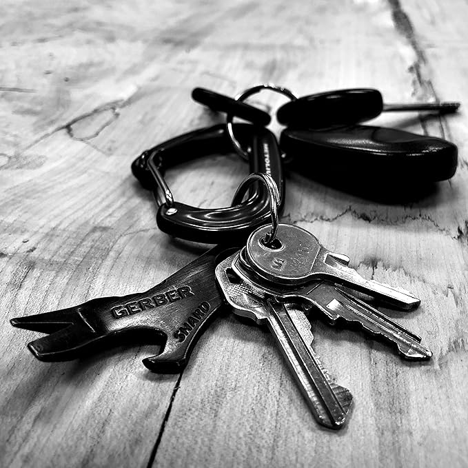 Gerber Gear Shard Keychain - Multitool Keychain with Bottle Opener, Screwdriver, and Wire Stripper - EDC Gear and Equipment - Black