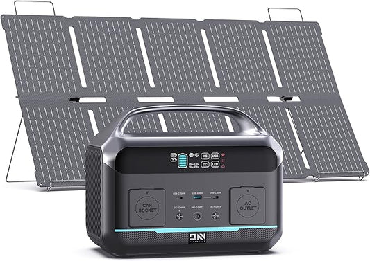 Daran portable station 600W(peak 1200W)with 100w solar panel,576Wh Small Lightweight Portable generator,100w usb-c pd output,1hr fast charging,1 AC Outlet,power bank for camping,spring outdoor use