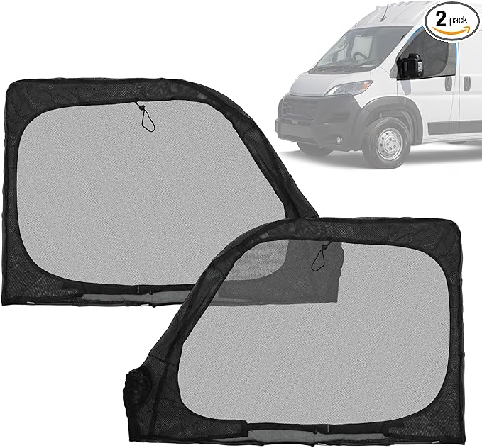Magnetic Mosquito Screen for Front Doors for Ram Promaster 1500 2500 3500 2014-2025 47x31in Van Front Side Window Anti Mosquito Net Fine Nylon Mesh for Camping Fishing Field 1 Pair