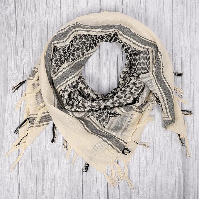 Aonal Military Shemagh Tactical Desert Scarf, 100% Cotton Keffiyeh Neck Head Scarf Wrap for Men Women