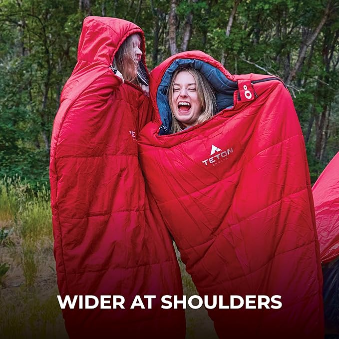 Teton LEEF Lightweight Mummy Sleeping Bag for Camping, Hiking, Backpacking; Cold Weather Option, Compression Sack Included