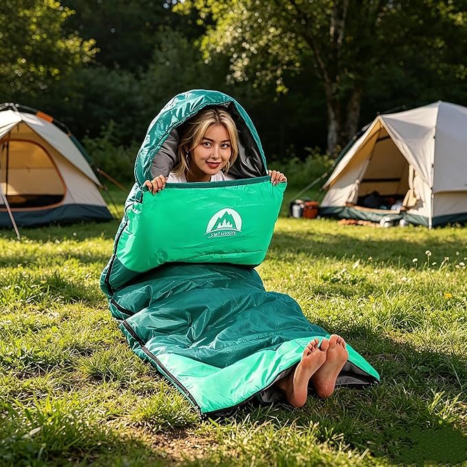 SWTMERRY Sleeping Bag 3 Seasons (Summer, Spring, Fall) Warm & Cool Weather - Lightweight,Waterproof Indoor & Outdoor Use for Kids, Teens & Adults for Hiking and Camping